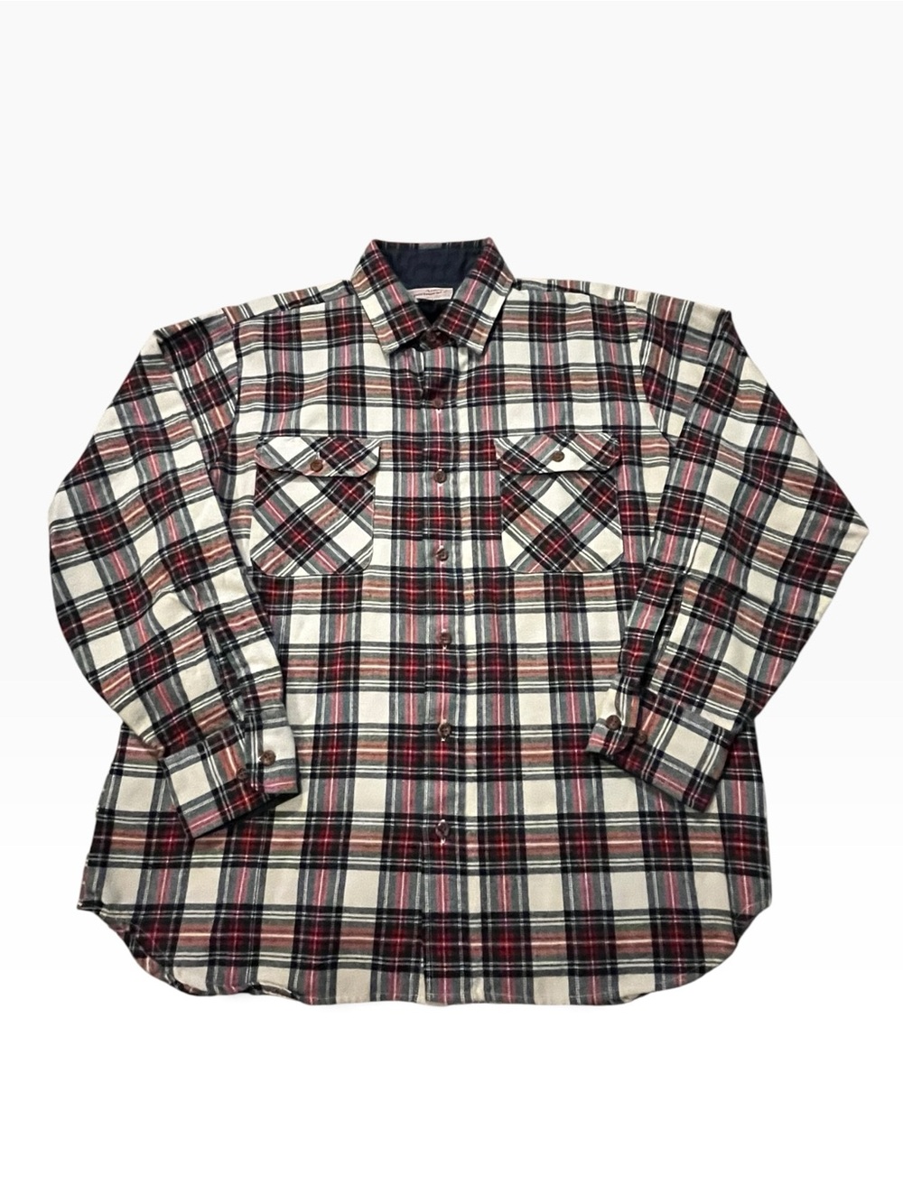 Vintage Arrow Sportswear Plaid Shirt Mens Large White Red Gorpcore Western Korea